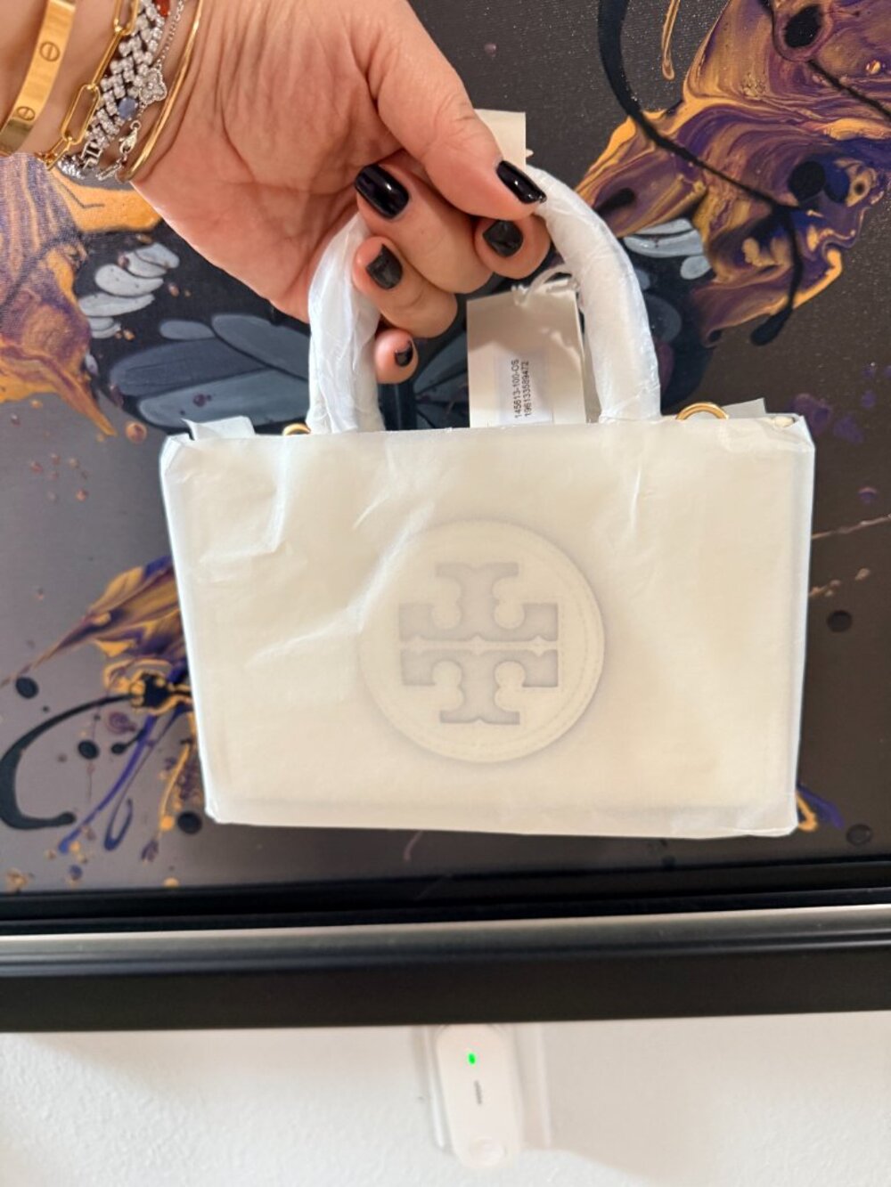 NWT Tory Burch SMALL ELLA BIO TOTE - Warm White 2-WAY - Picture 13 of 13